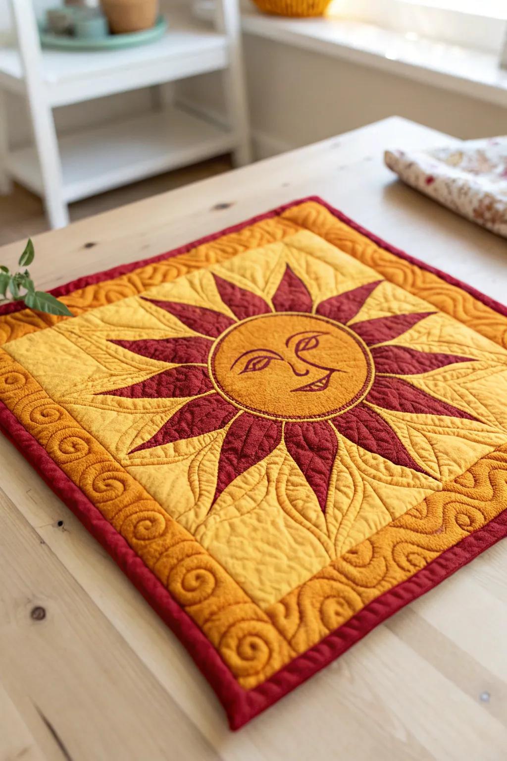 Brighten your space with a touch of summer warmth and artistic flair. 🌞 #SeasonalQuilts