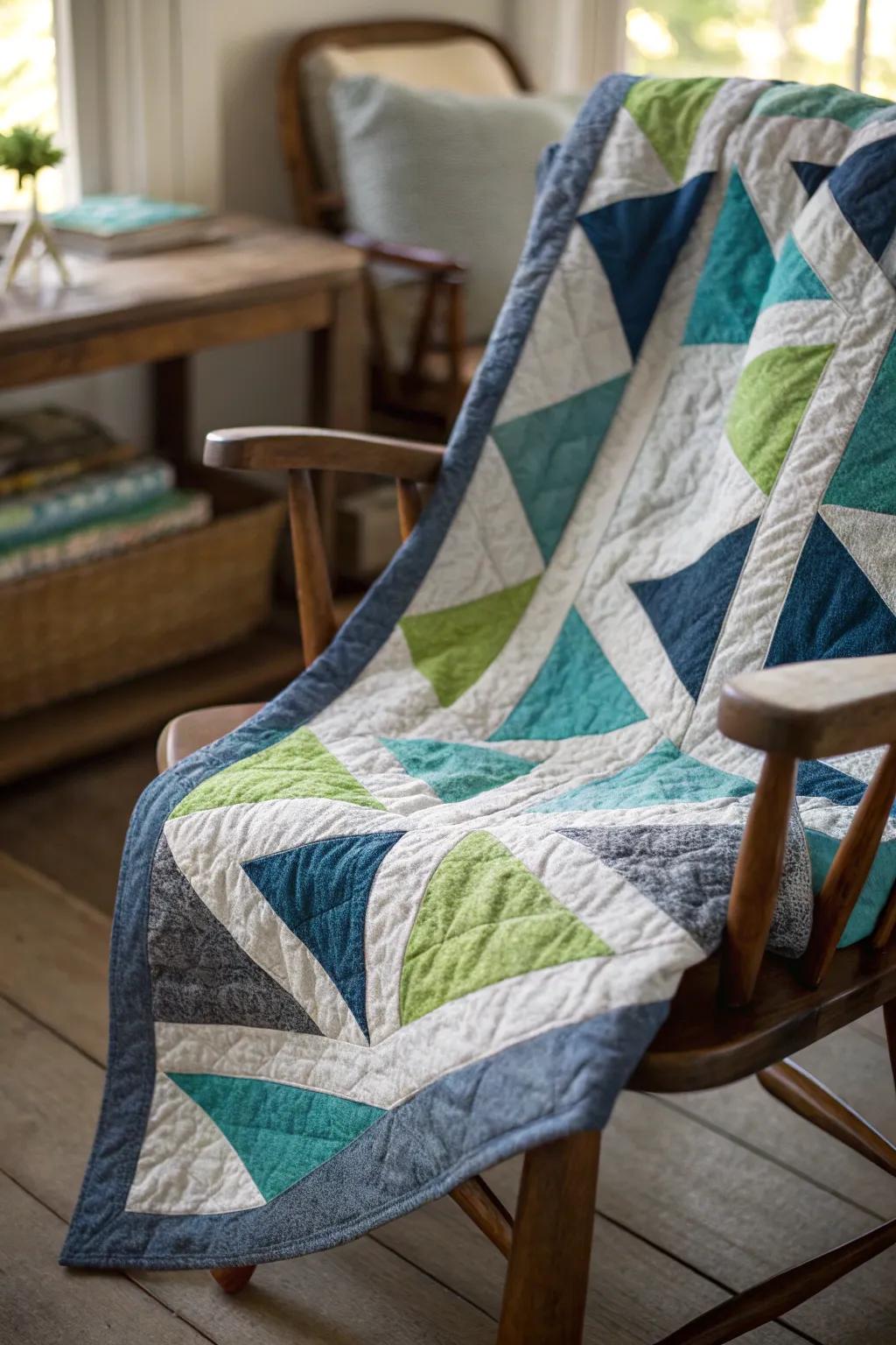 Express your style with abstract quilt artistry.