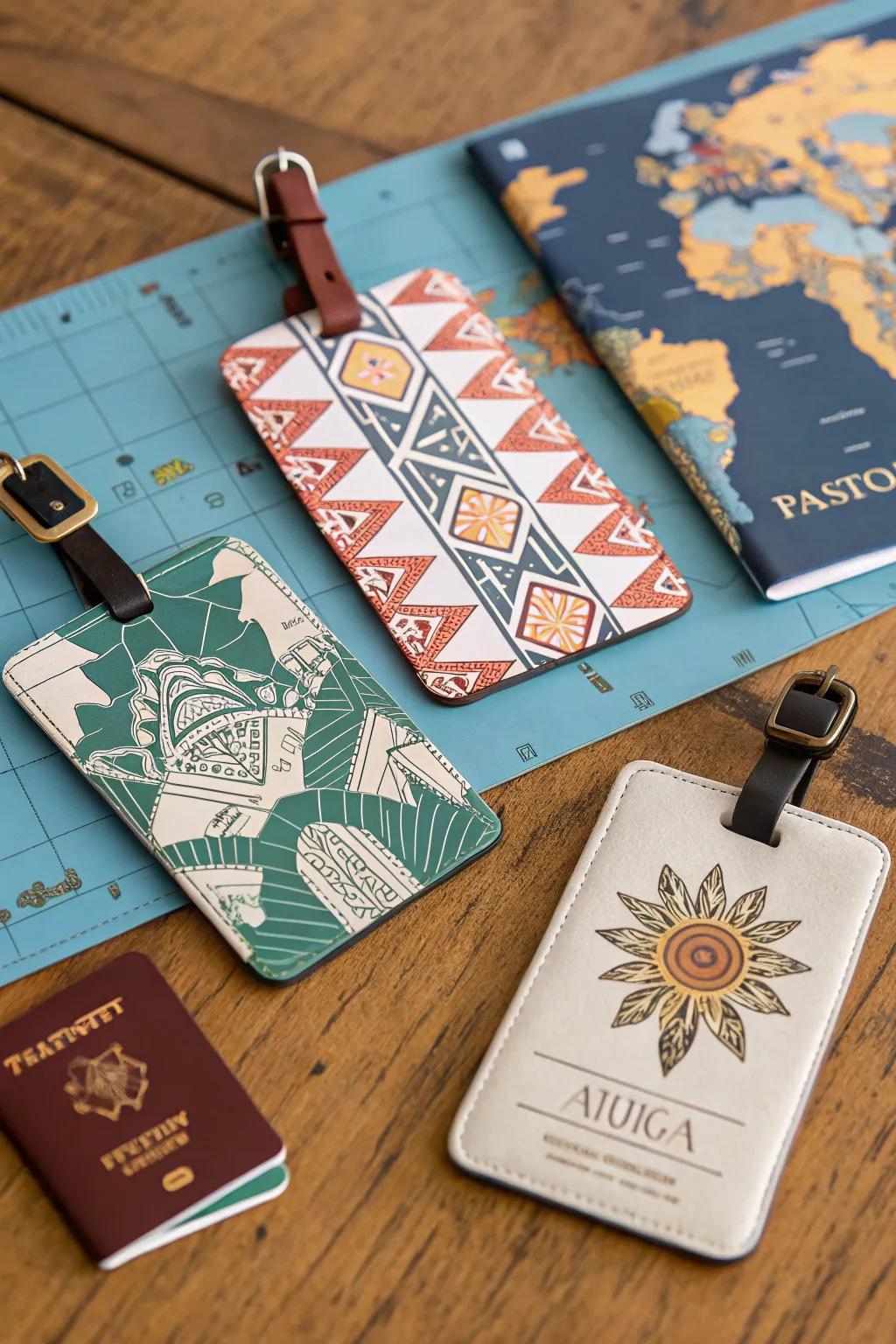 Custom luggage tags: a thoughtful gift for travel-loving guests.