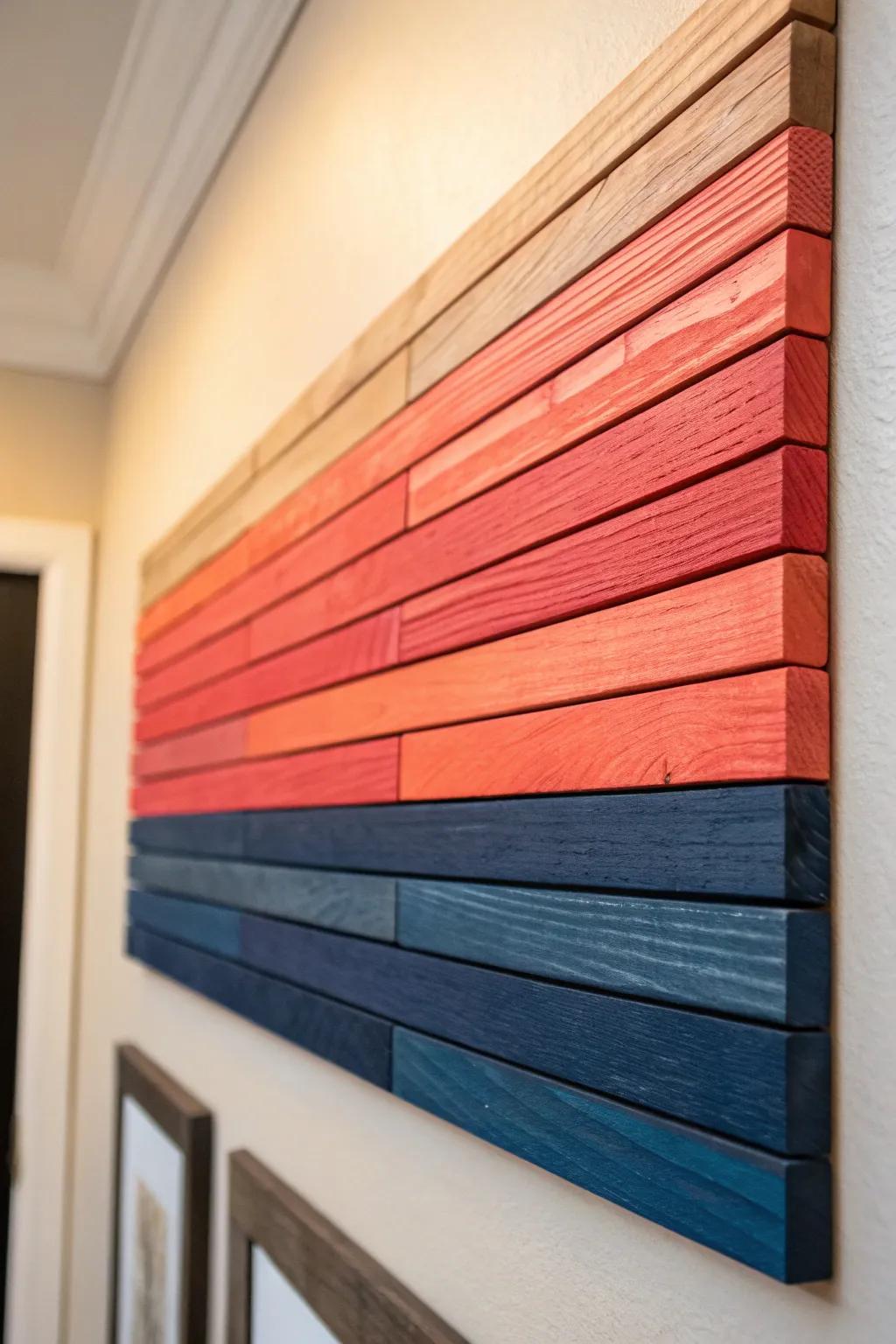 Transform recycled materials into striking minimalist art—perfect for a vibrant hallway update!