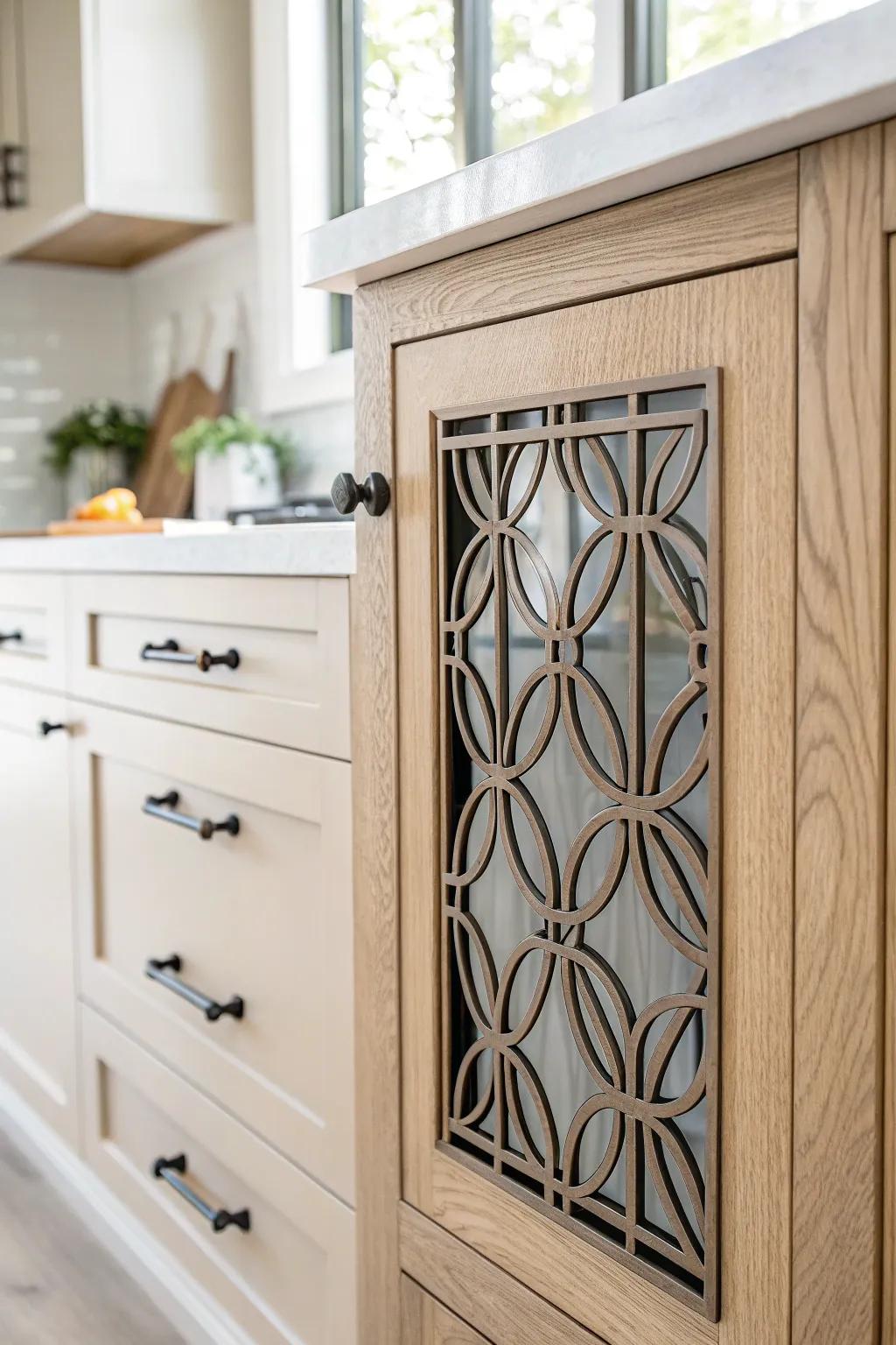 Transform your kitchen with chic metal grilles for an effortless farmhouse style.