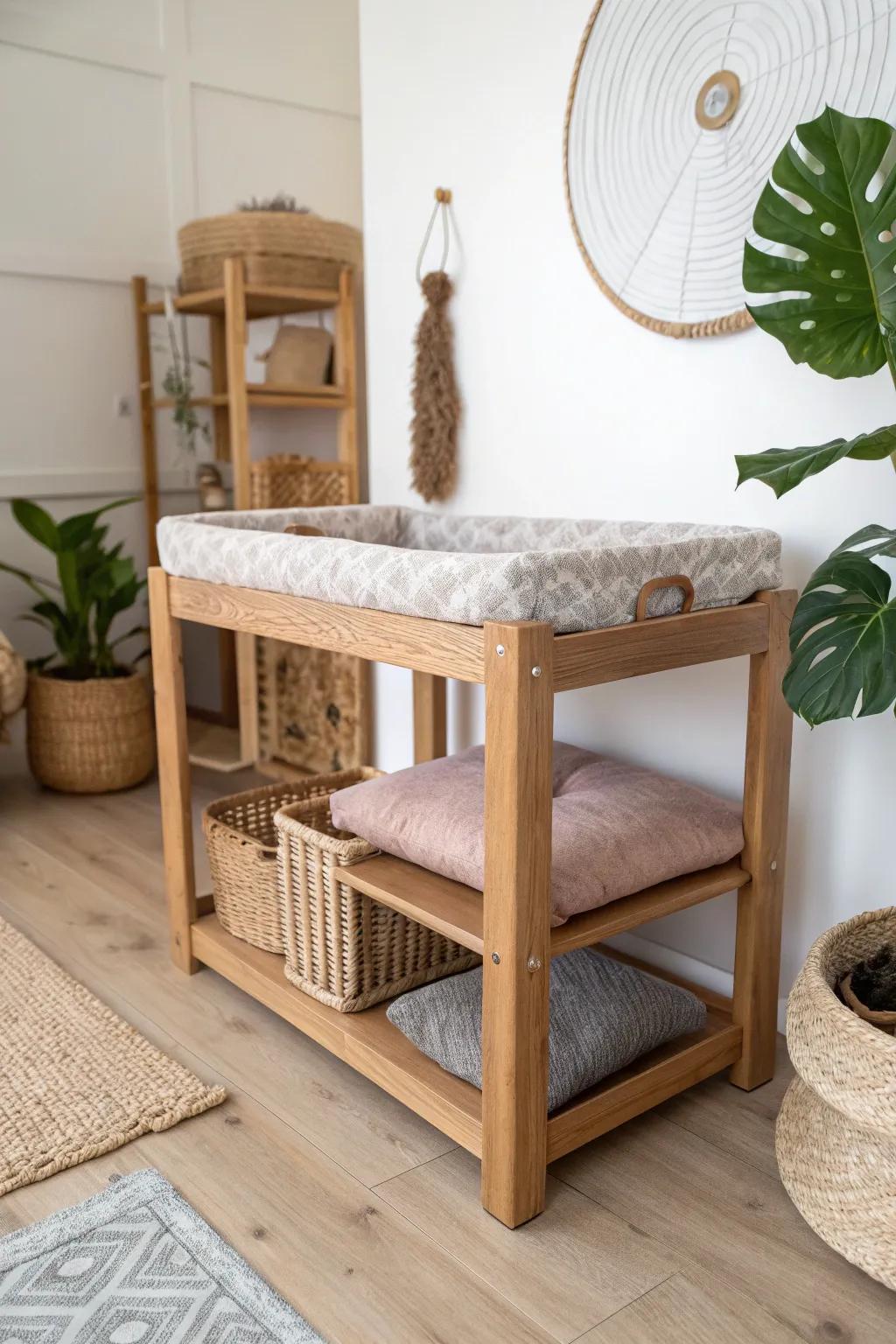 Elevate your cat's lounging experience with this chic and cozy perch, blending Scandinavian minimalism with a touch of Boho flair.