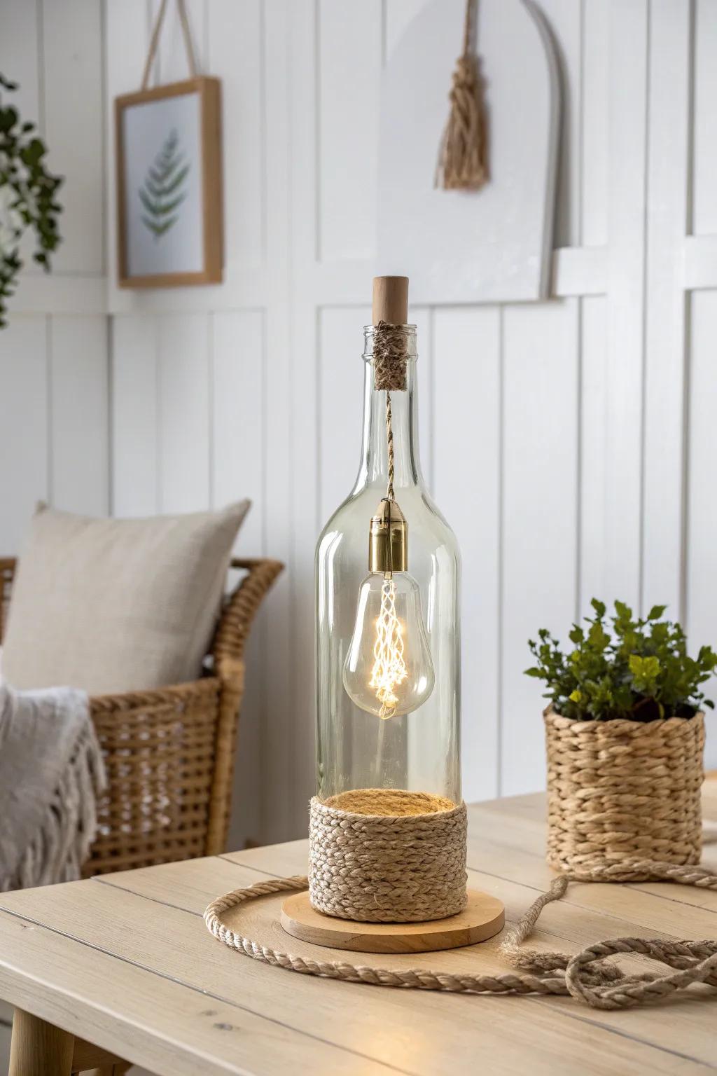 Illuminate your space with a touch of elegance—repurpose your wine bottles into stunning DIY lamps!