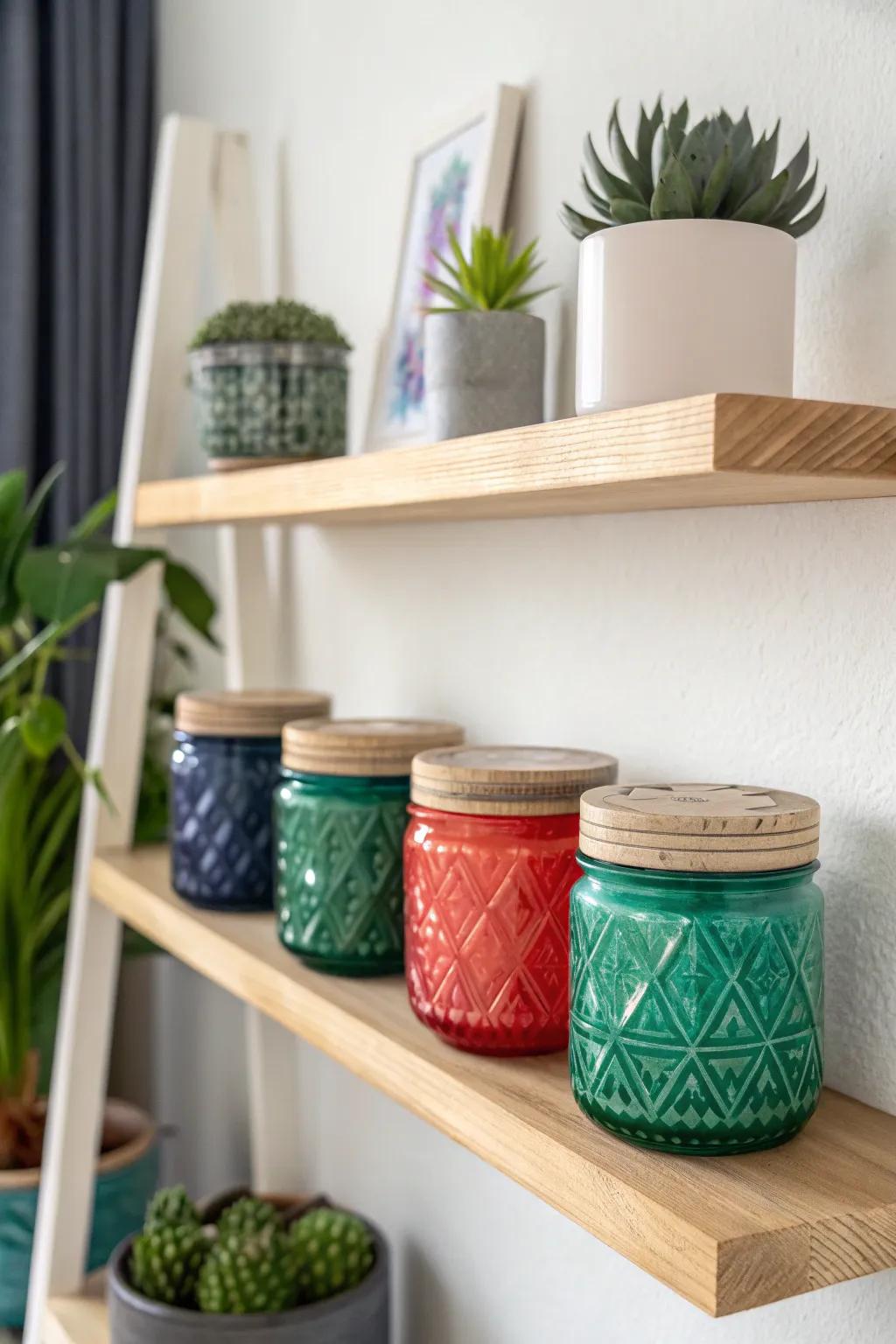 Elevate your creativity with a chic floating slime display that blends minimalist elegance with vibrant hues.