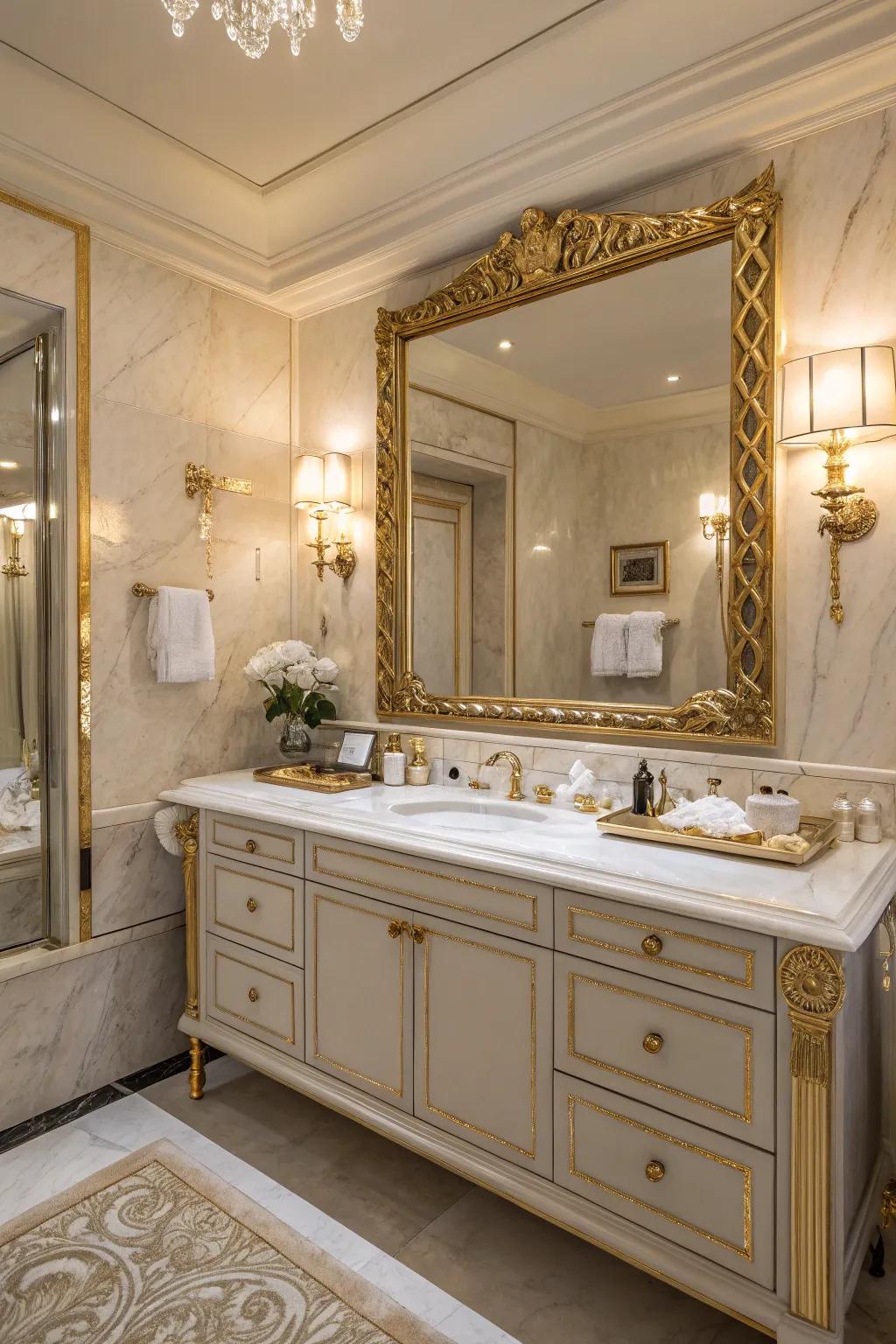 A glamorous vanity adds a touch of luxury to your bathroom.