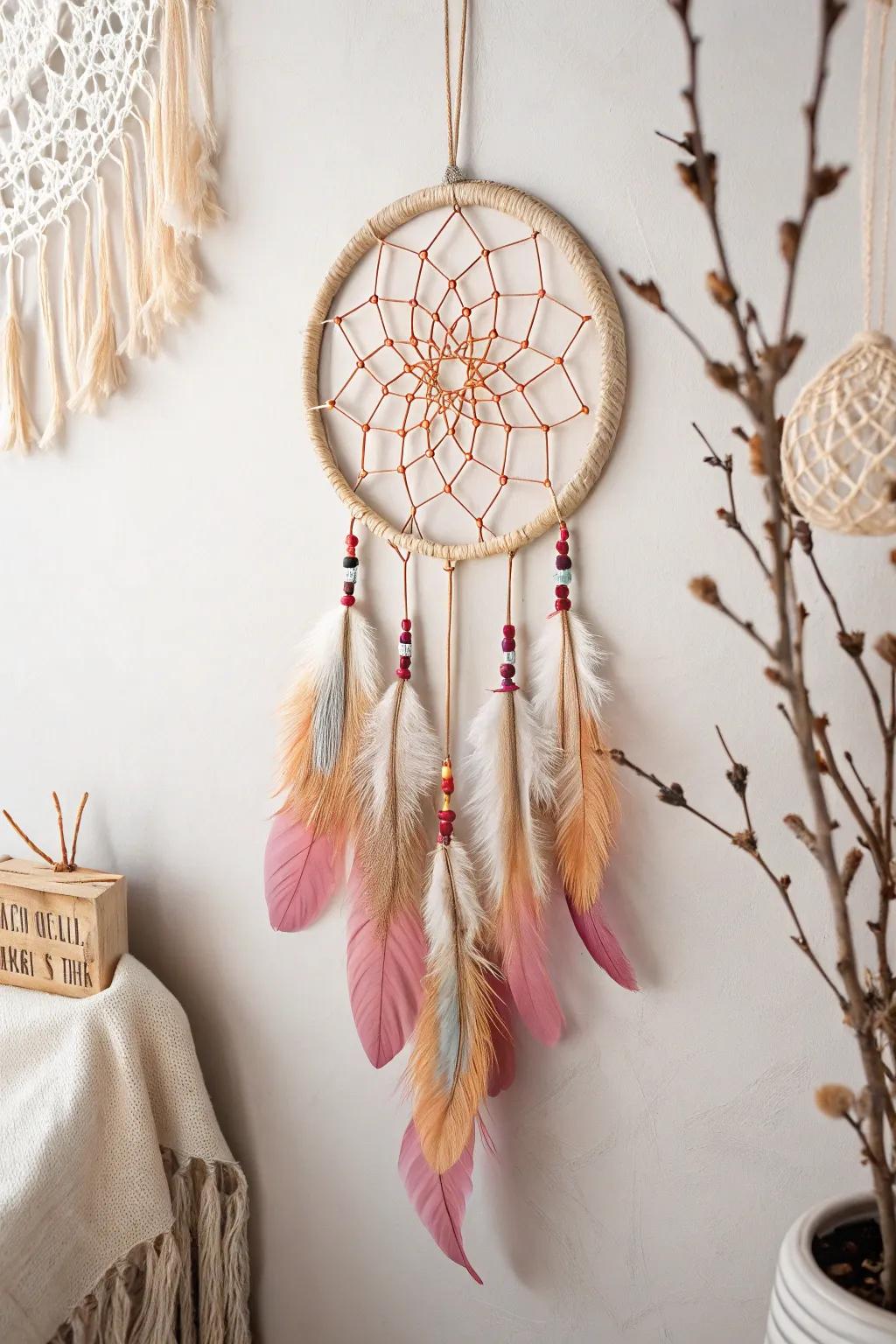 Capture sweet dreams with this handcrafted beauty. A perfect blend of minimalism and boho charm for your serene space.