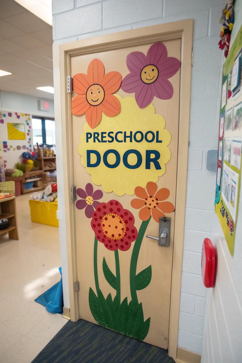 Blooming names make for a personalized door decoration.