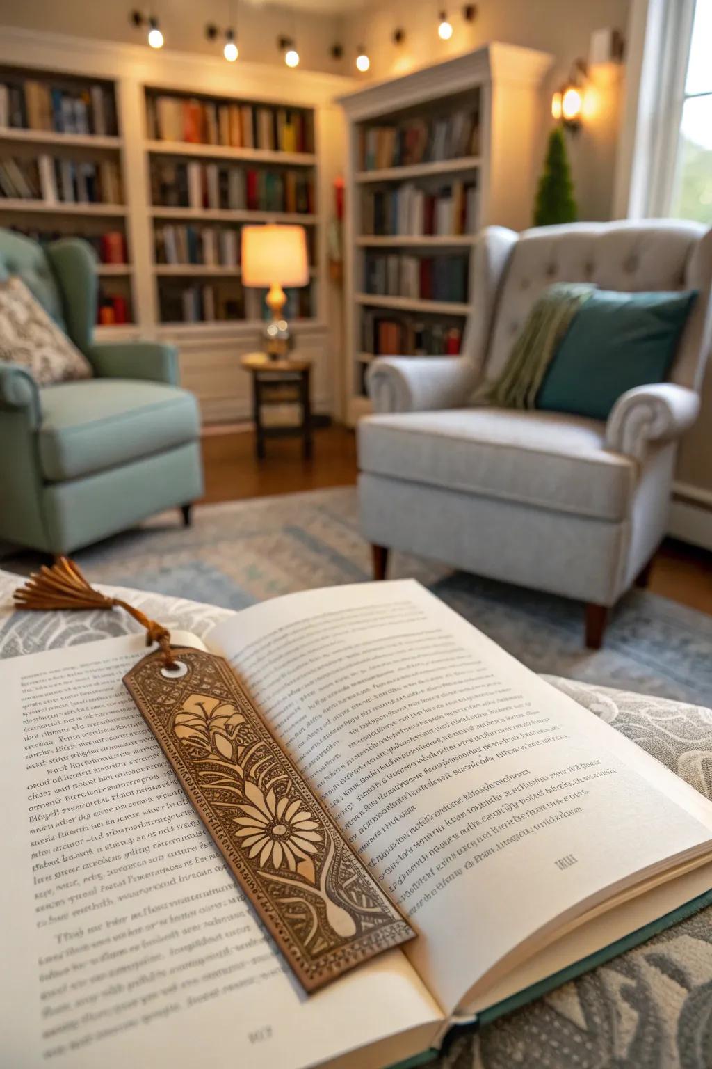 A personalized bookmark for her favorite reads.