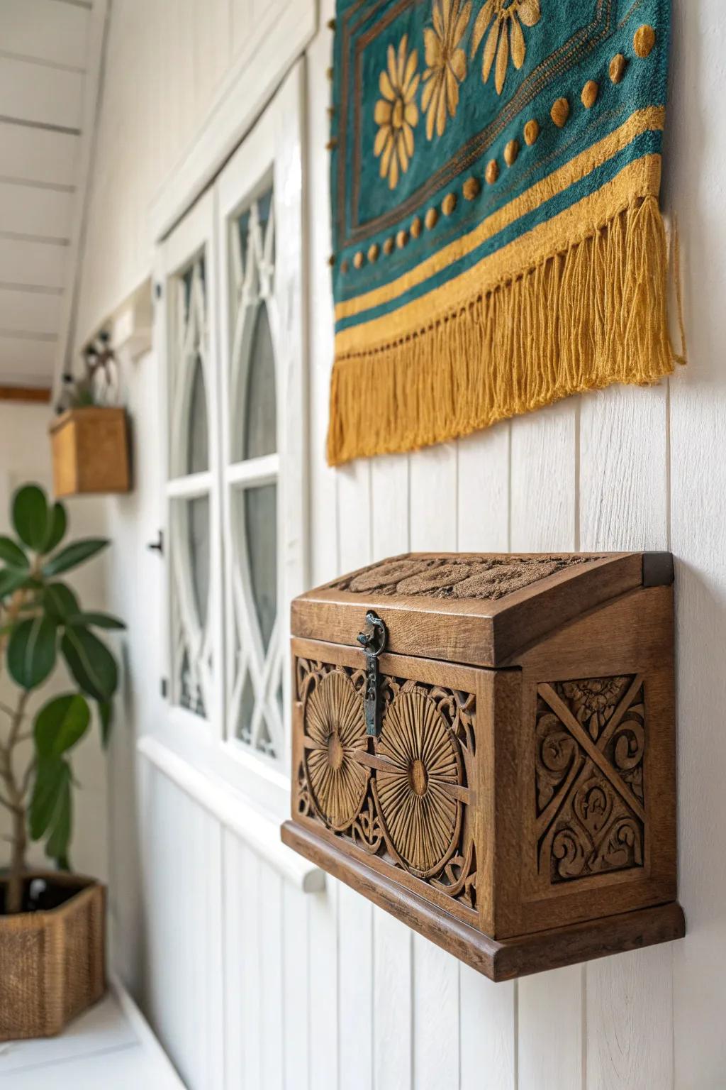 Elevate your space with a charming tattle box, blending Scandinavian minimalism with Boho flair.