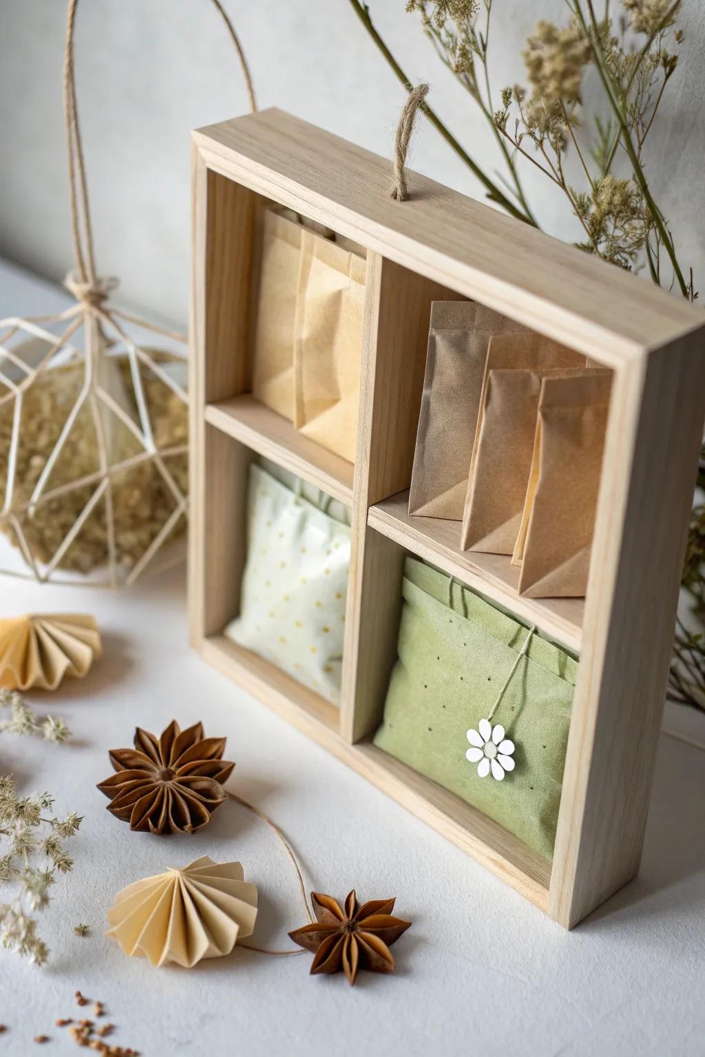 Preserve your tea moments with a touch of minimalist Boho charm in this enchanting shadow box.