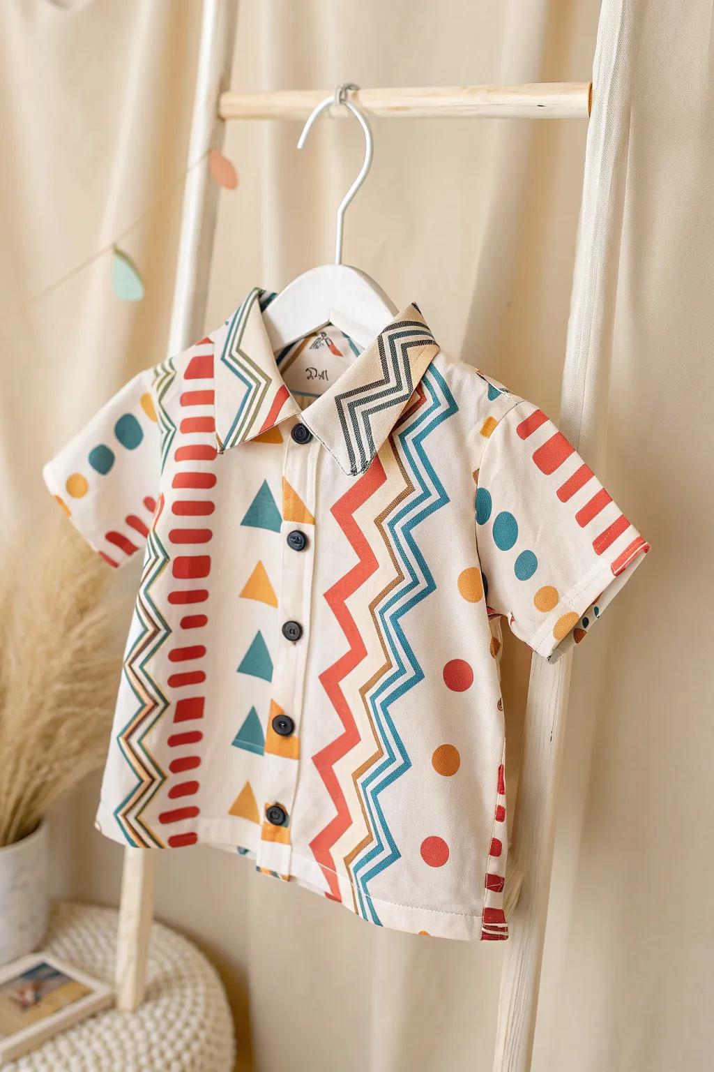 Embrace playful patterns with this vibrant and stylish toddler vinyl shirt, perfect for adventurous playdates!