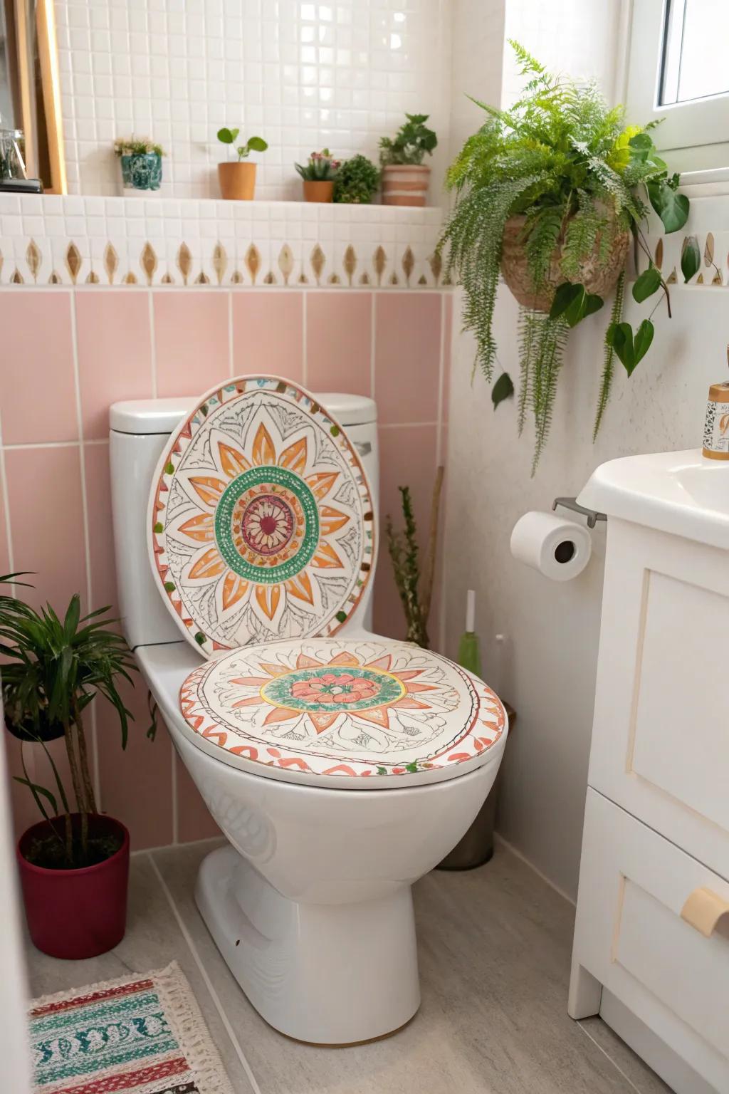 Decorative toilet seats reflect personality and add an artistic touch.