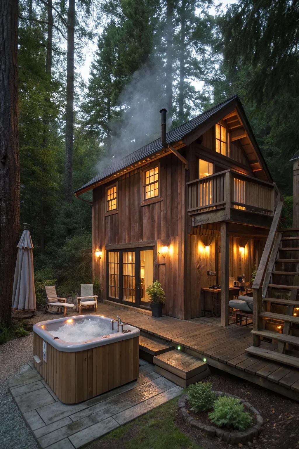 Transform your shed into a luxurious spa retreat - the perfect escape after a long day.