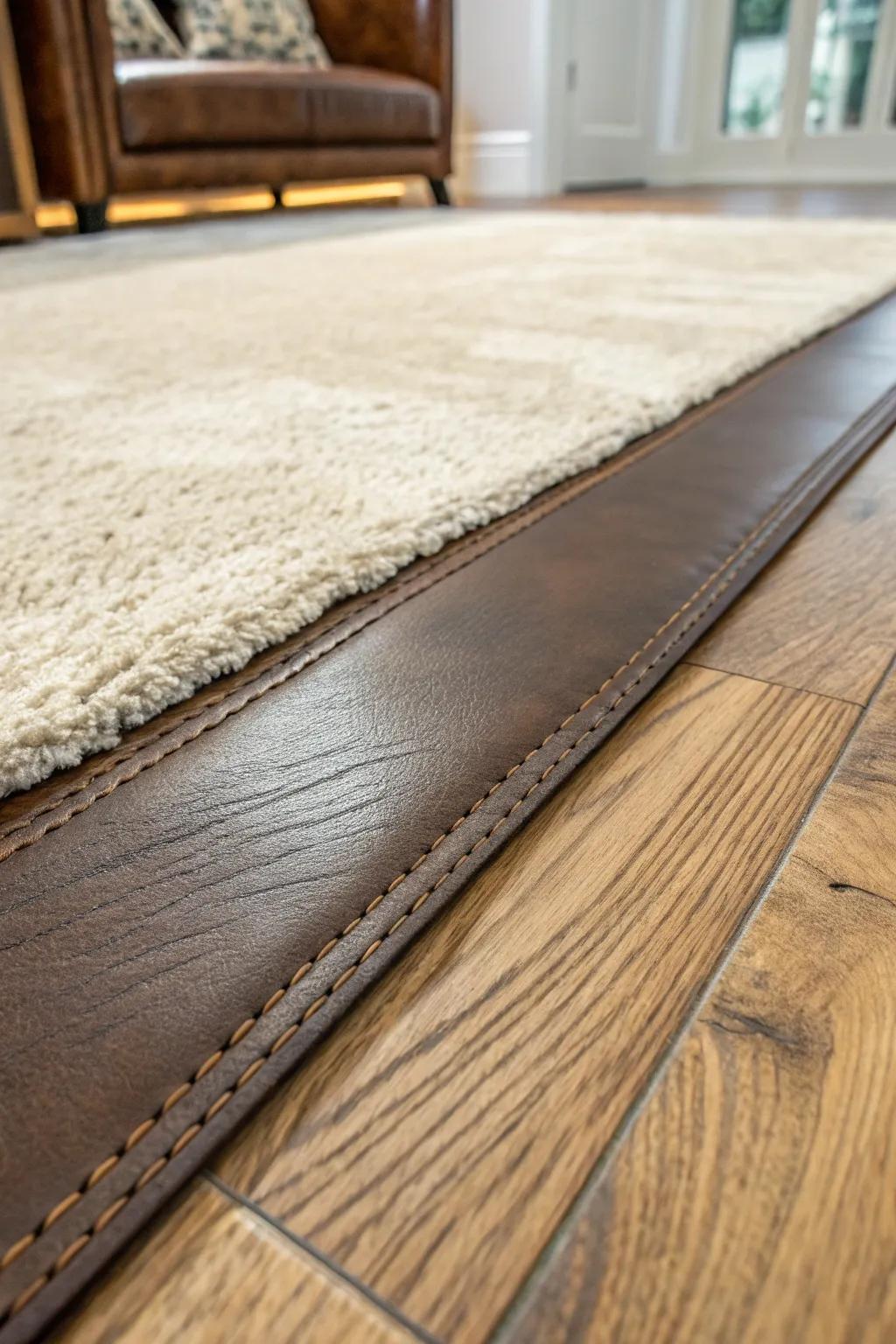 Elevate your space with luxurious leather transition strips, where craftsmanship meets elegance.