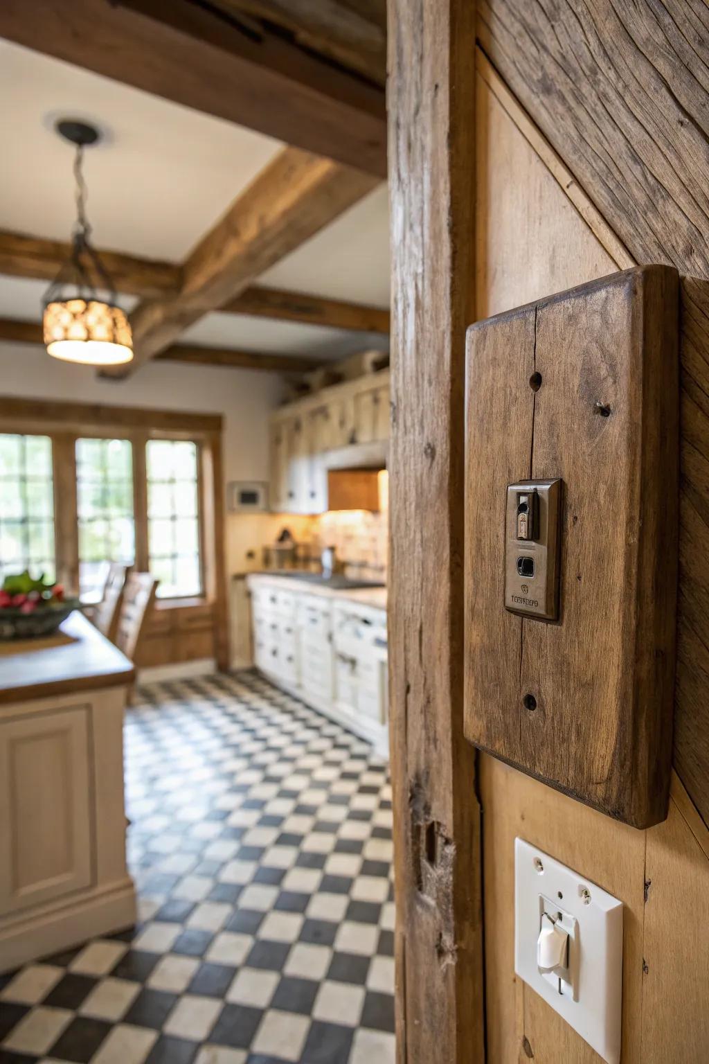 Rustic switches that add warmth and charm to farmhouse-style decor.