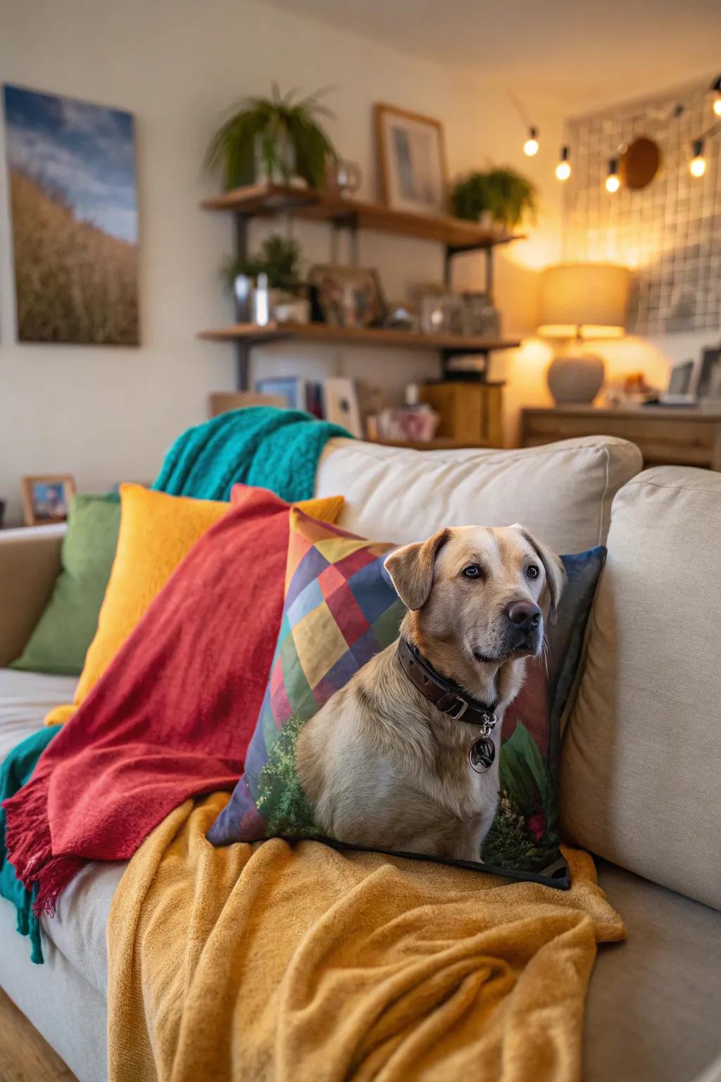 Add comfort with a personalized pet pillow.