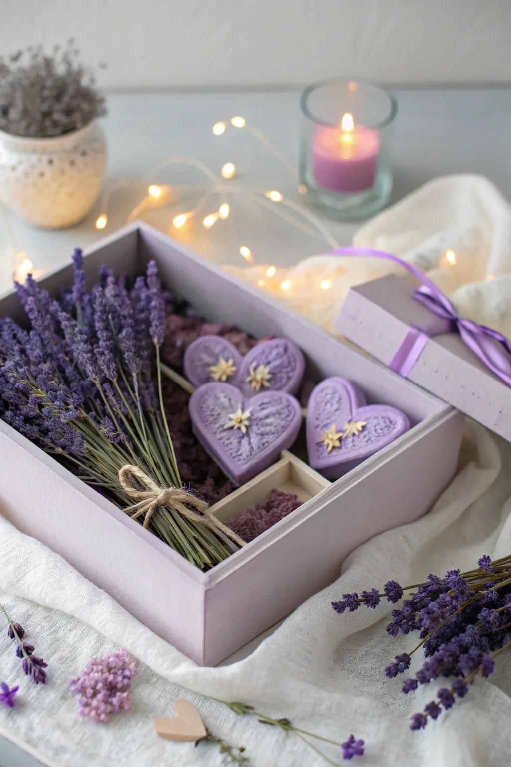 Bring a sense of peace to your Valentine's Day with a lavender dreams box.