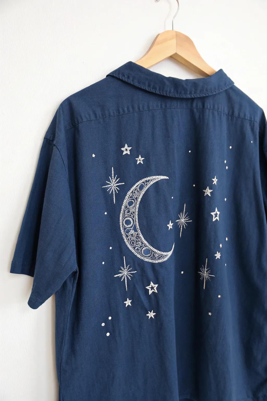 Embrace the tranquility of a moonlit night with this enchanting vinyl fall shirt.