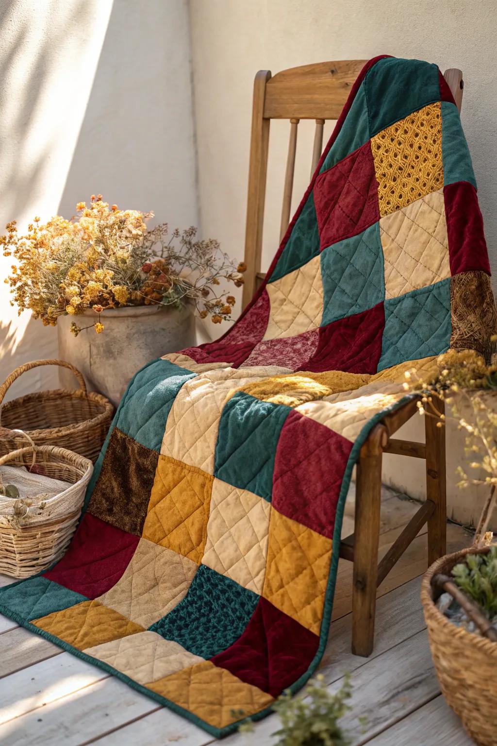 Wrap yourself in memories with a vibrant and cozy wedding guest quilt, where every square tells a story.
