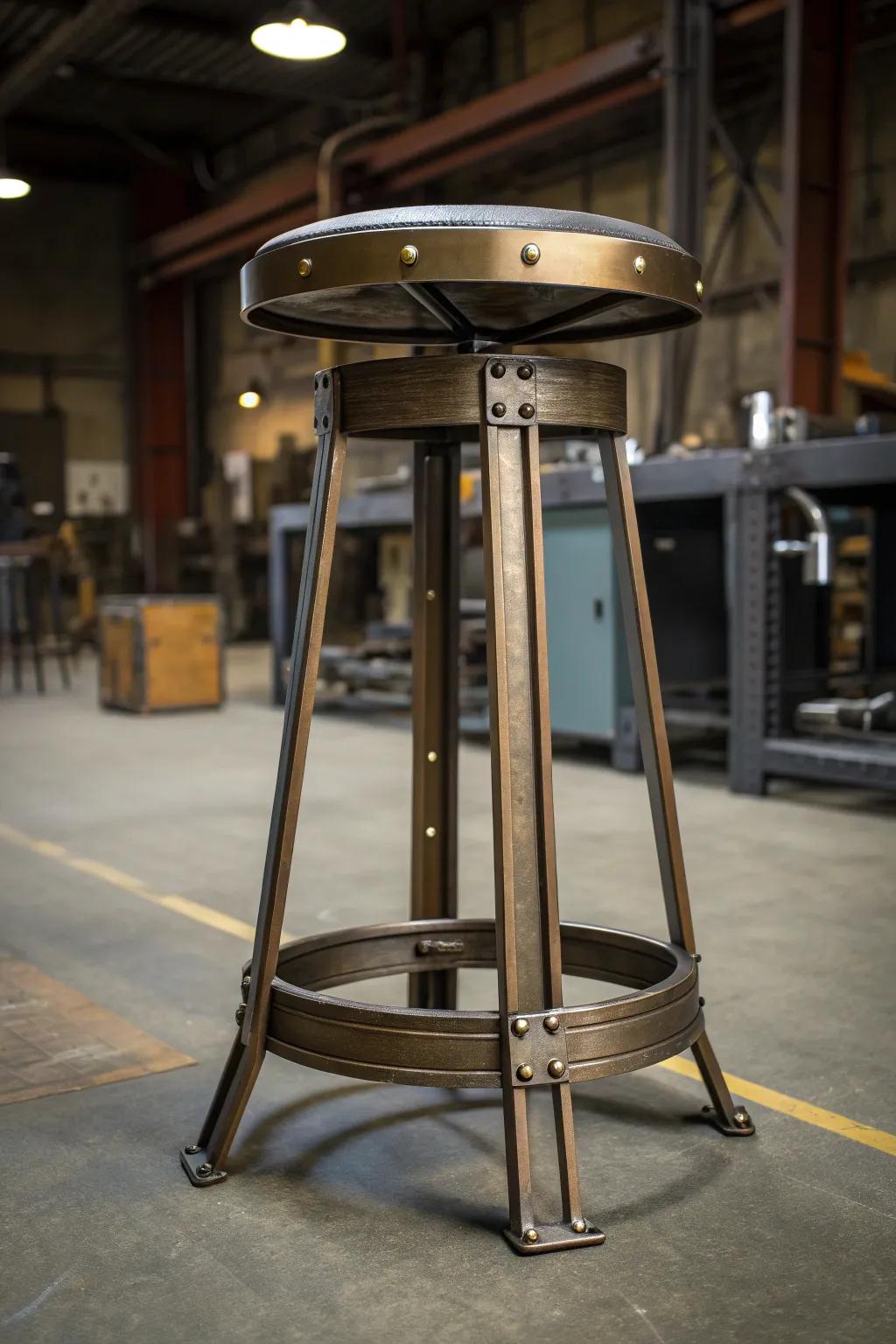 Discover the elegance of functionality with this expertly crafted welding stool, where style meets practicality.