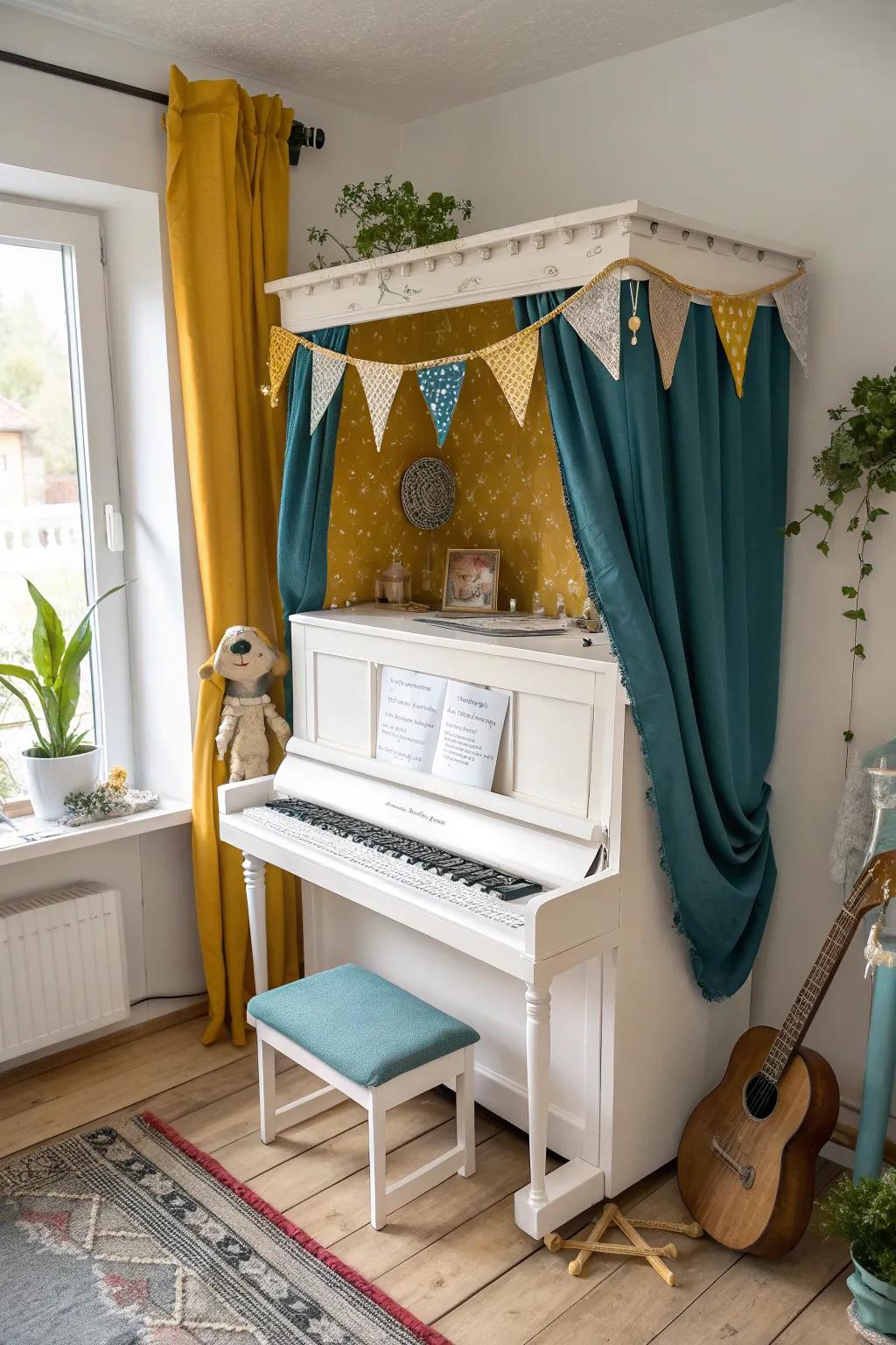 Transform an old piano into a magical puppet theater where stories come to life!