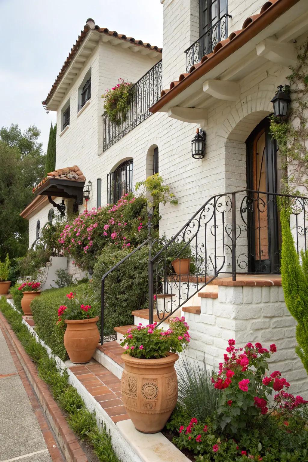 Mediterranean vibes with white brick