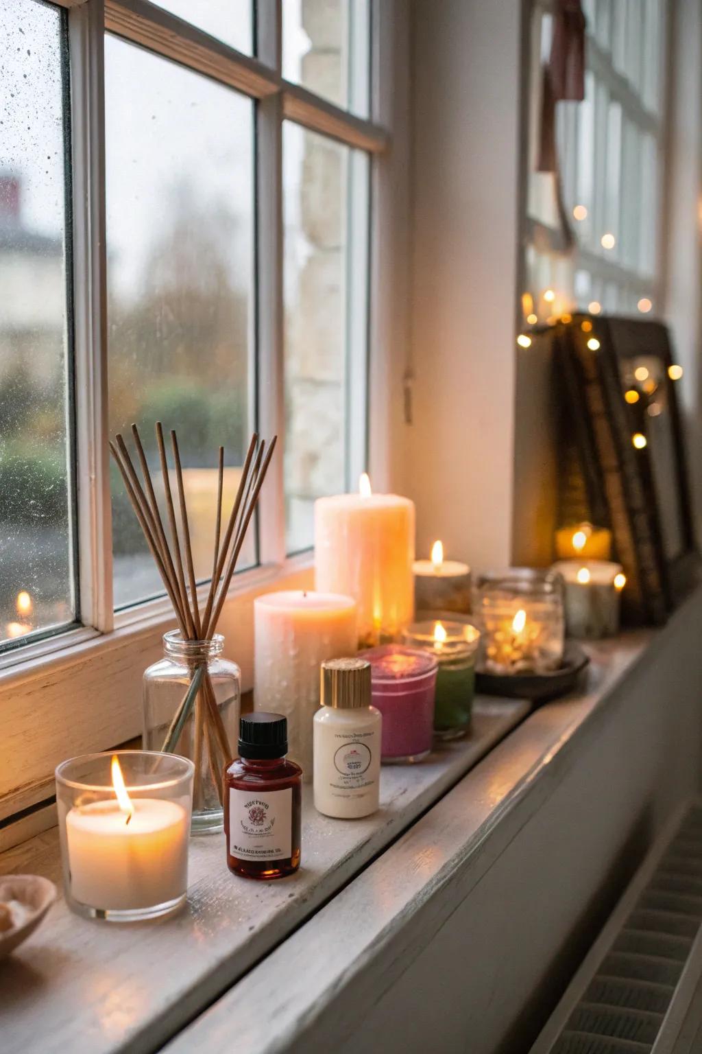 A scented sanctuary adds warmth to your window.