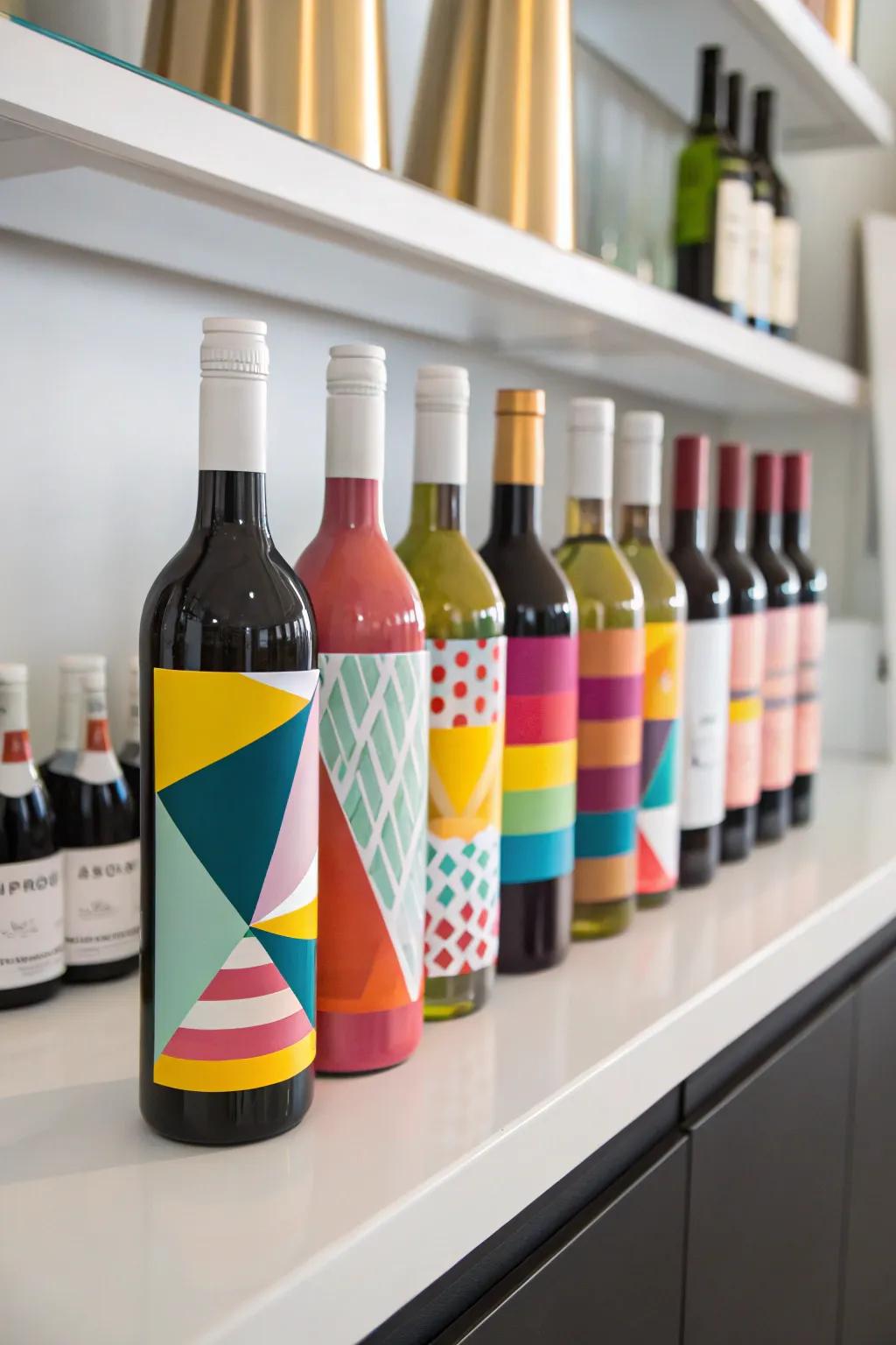 Achieve a sleek look with modern color block bottles.