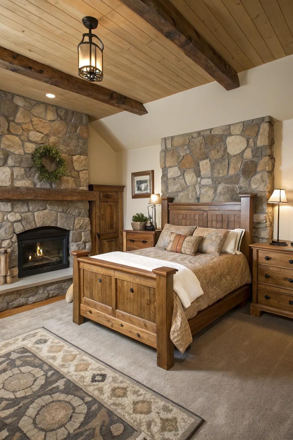 Natural elements add rustic warmth and charm.