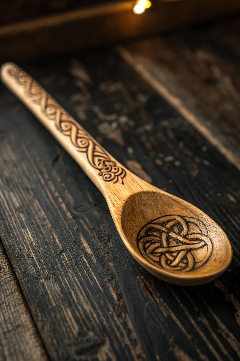 Discover the artistry of wood burning with Celtic knot designs.