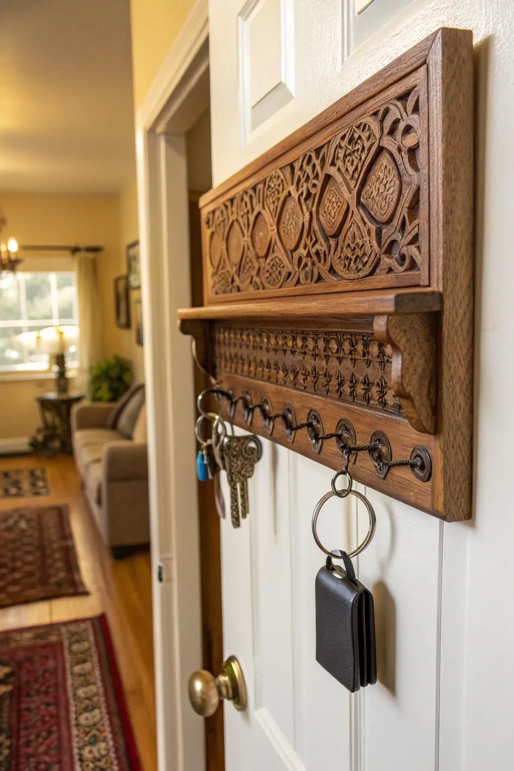 Wooden keychain holders provide both organization and style.