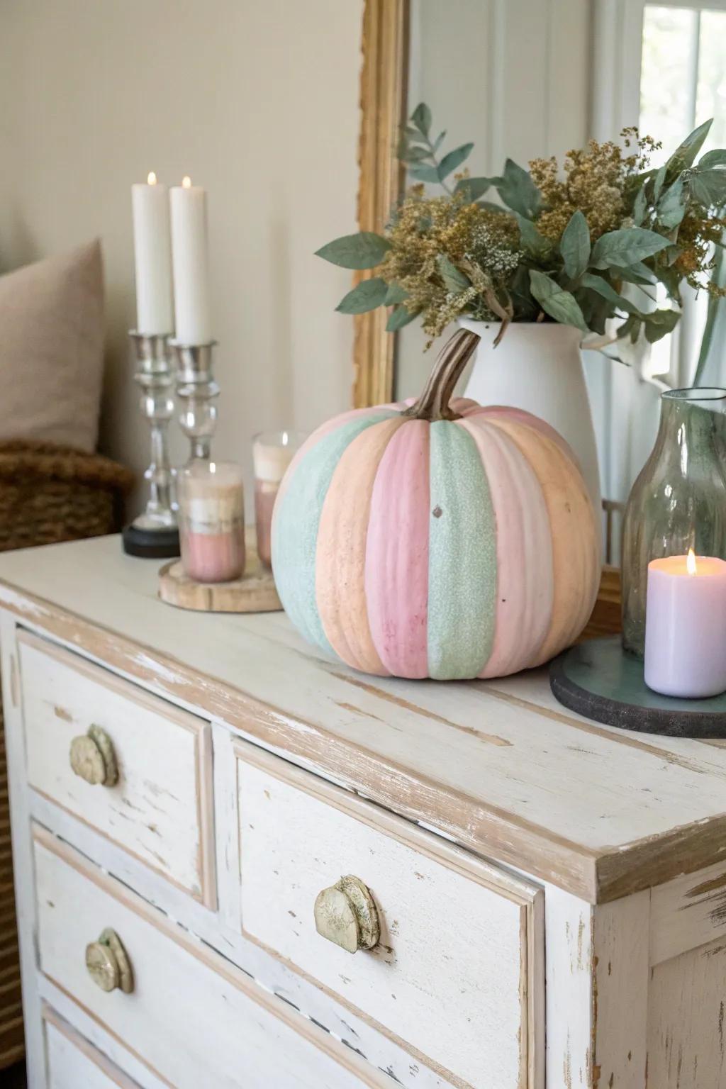 Pastel colors offer a soft and refreshing take on fall decor.