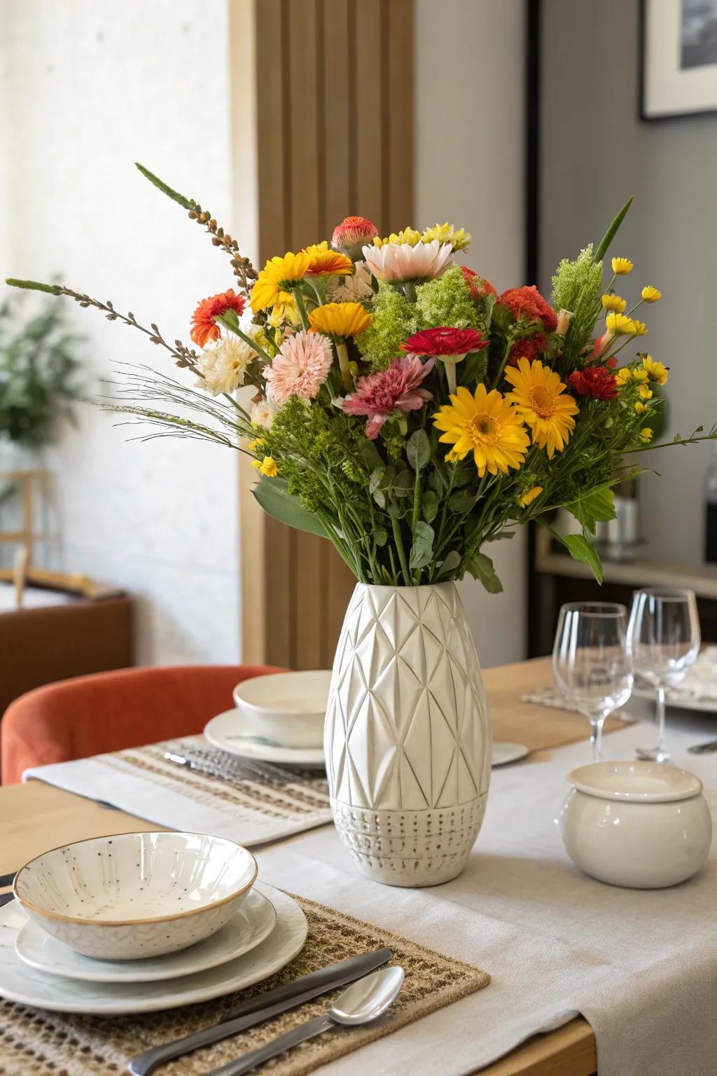 Enhance your decor with an elegant ceramic vase.