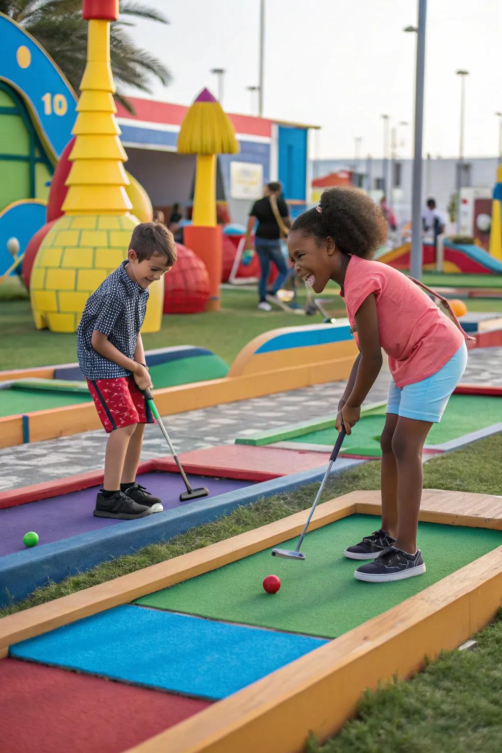 A mini golf tournament is a fun and competitive way to celebrate a birthday.