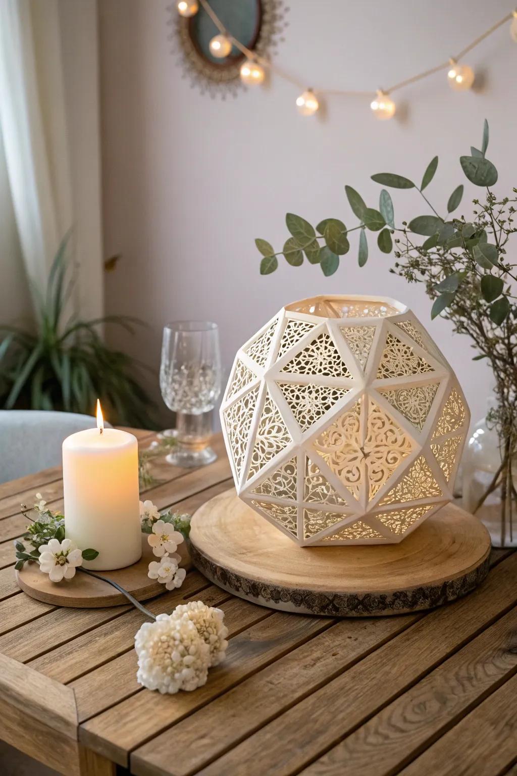Elevate your wedding decor with stunning 3D printed centerpieces that blend minimalism with a touch of Boho elegance.