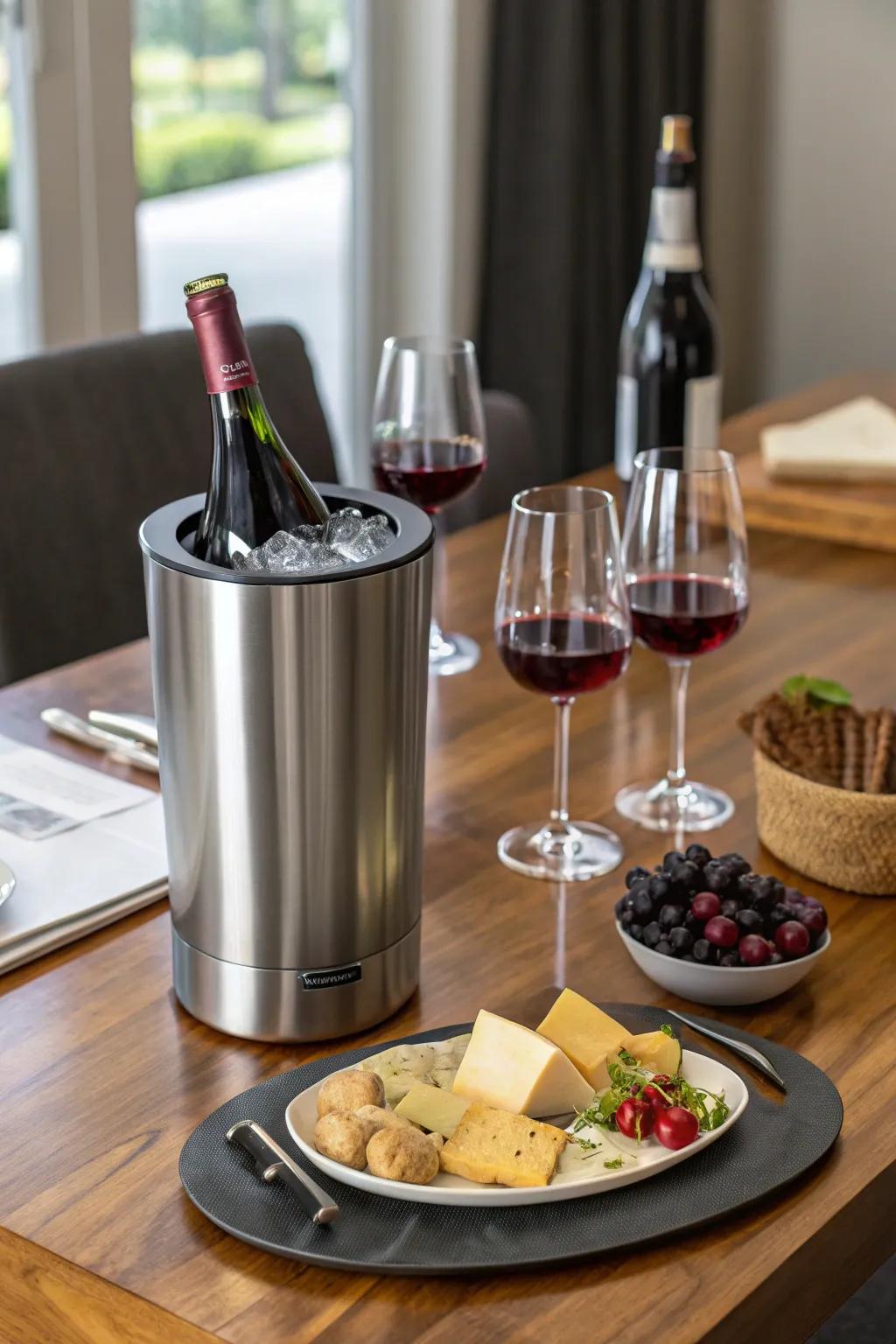 Keep wine perfectly chilled with a personalized chiller.