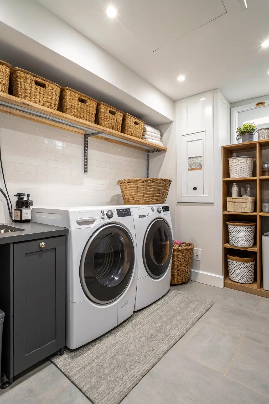 A stylish and functional laundry room.