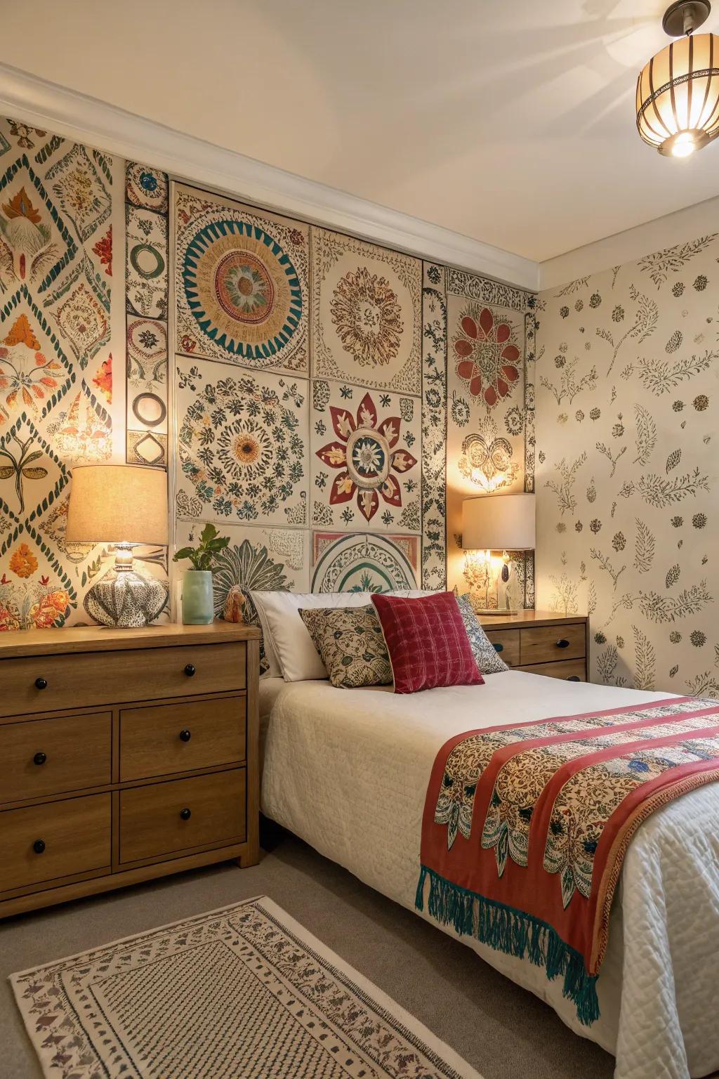 Cultural patterns add a global, eclectic touch to your space.