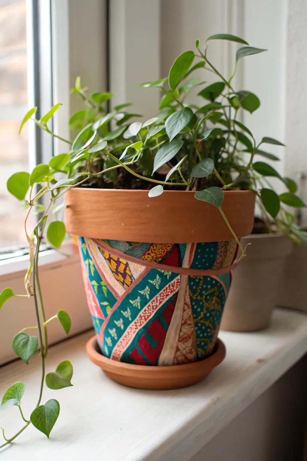 Transform your plant pots with a touch of colorful creativity—DIY elegance for your windowsill!