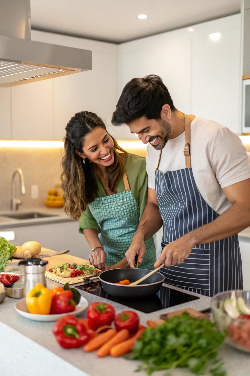 Learn and laugh together with a couple's cooking class.