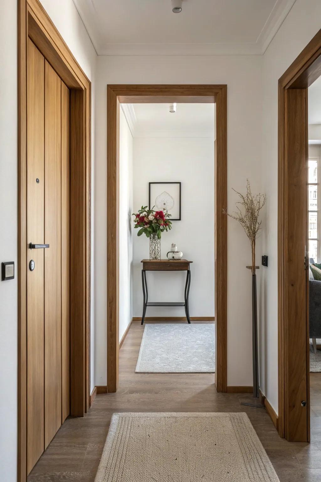 A minimalist approach brings serenity to entryways.