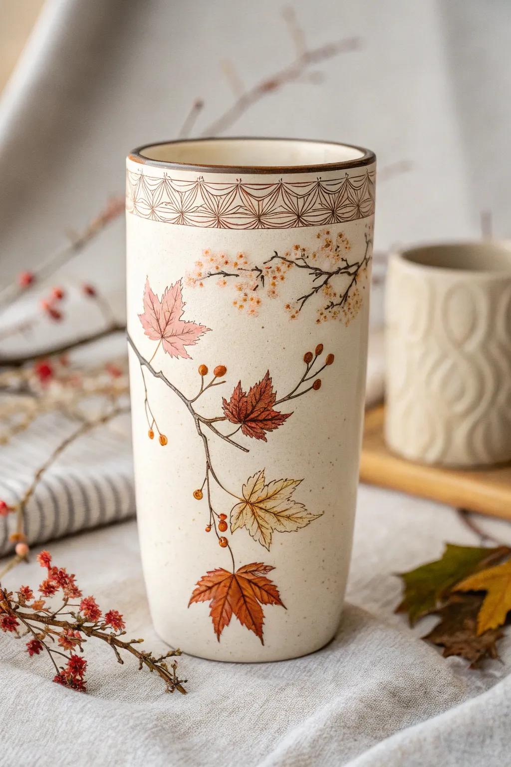 Embrace the beauty of every season with a tumbler that celebrates nature's cycle in style.