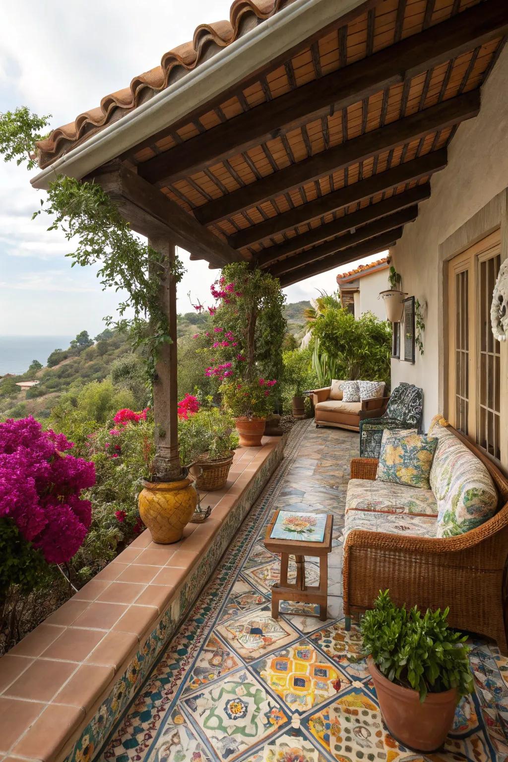 Tile roofs add Mediterranean flair and texture.