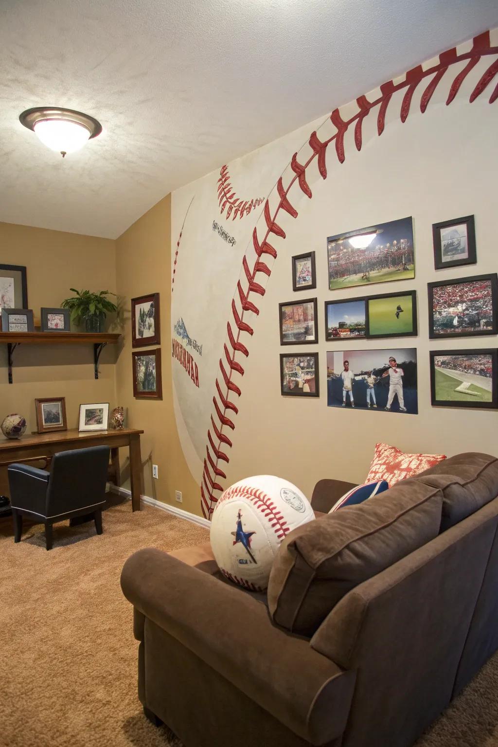 Make it personal with a custom baseball memory mural.