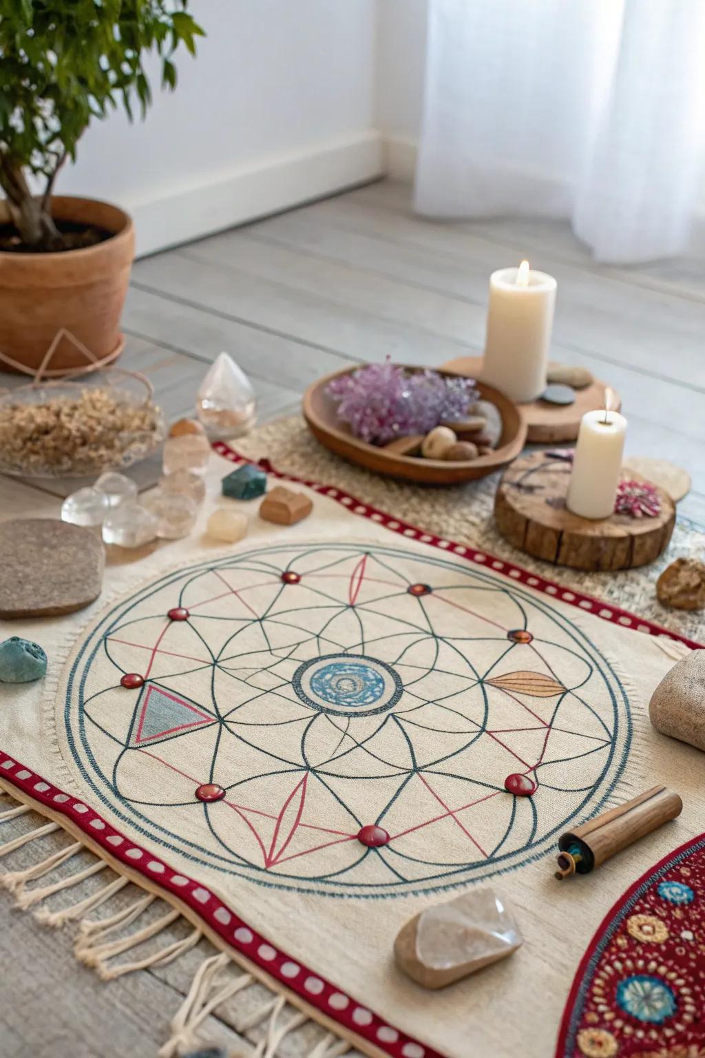 An altar inspired by the beauty of sacred geometry.