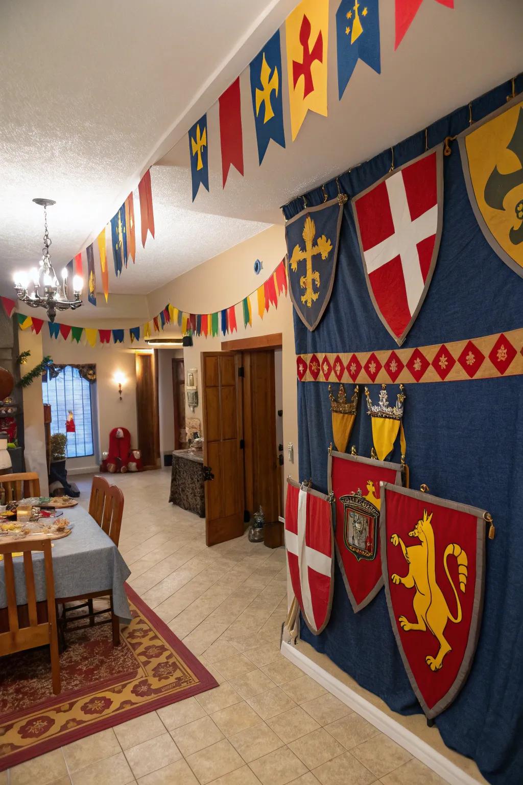 A knight's castle setup that's both regal and adventurous.
