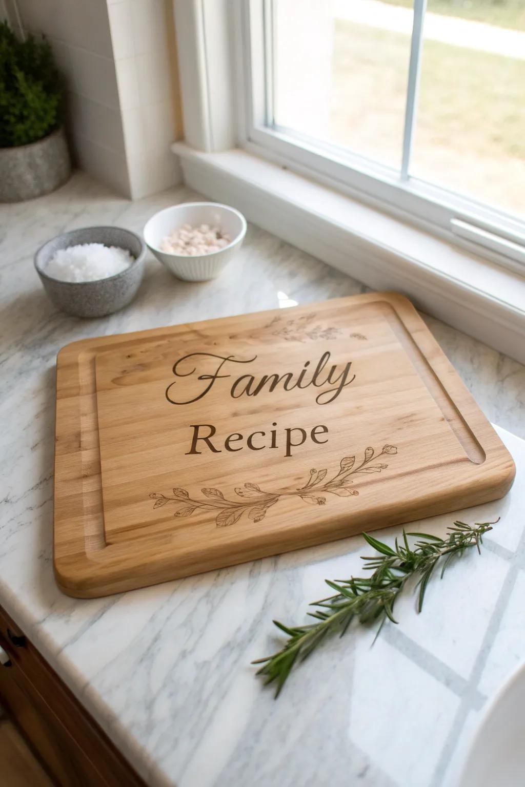 Celebrate cherished memories with a personalized cutting board that adds warmth and love to every family gathering.
