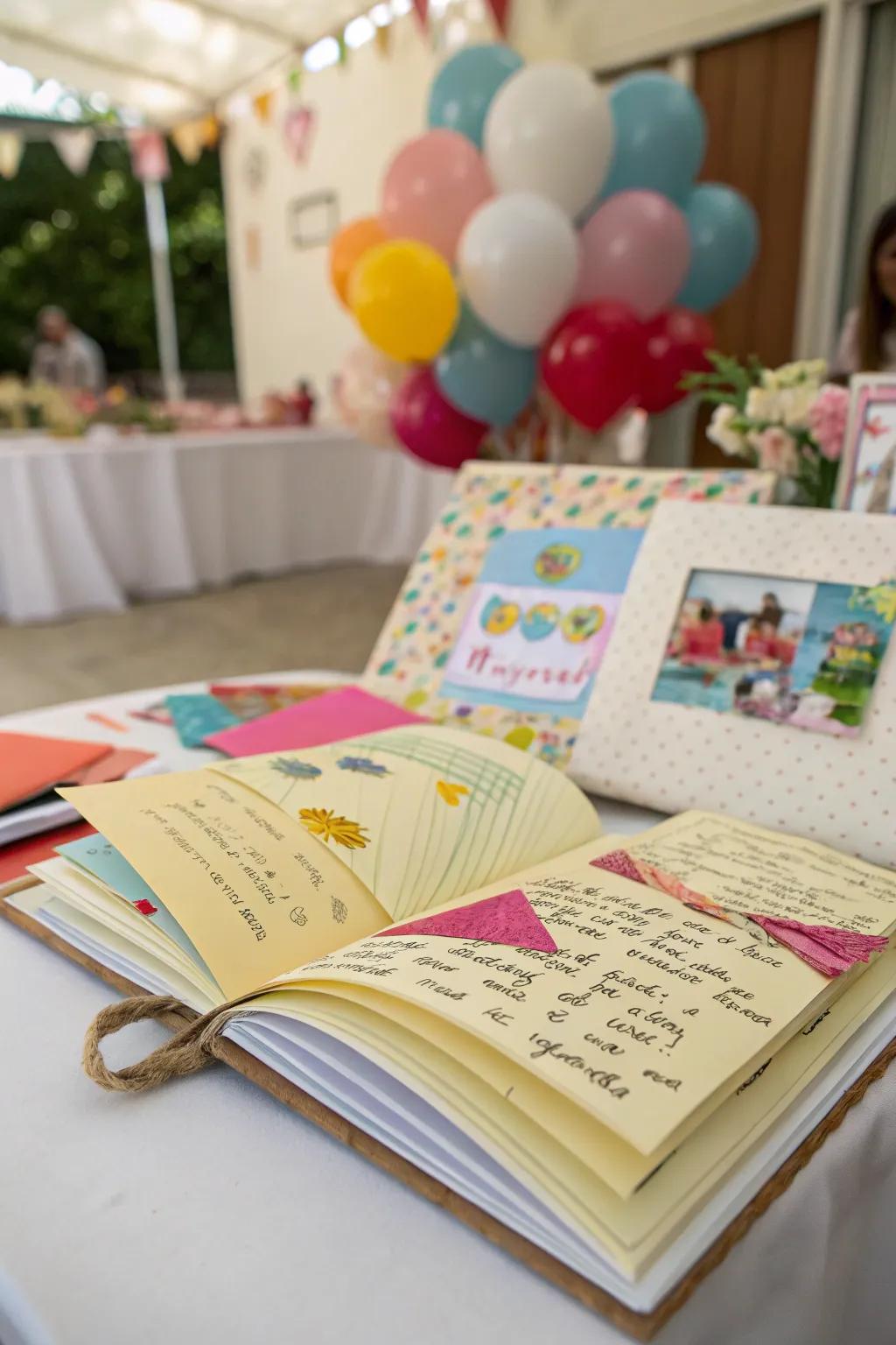 Open a letter of love with an envelope guest book.