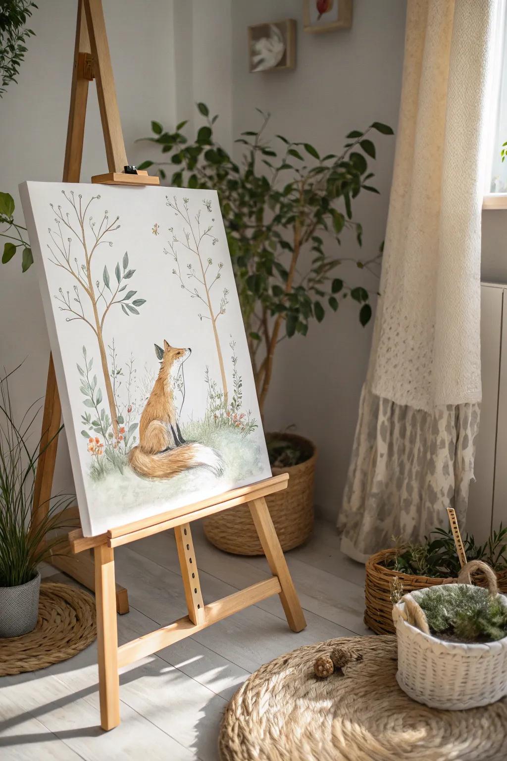 Capture the charm of nature with minimalist whimsy. 🎨🦊 #WildlifeArt #ScandiBoho