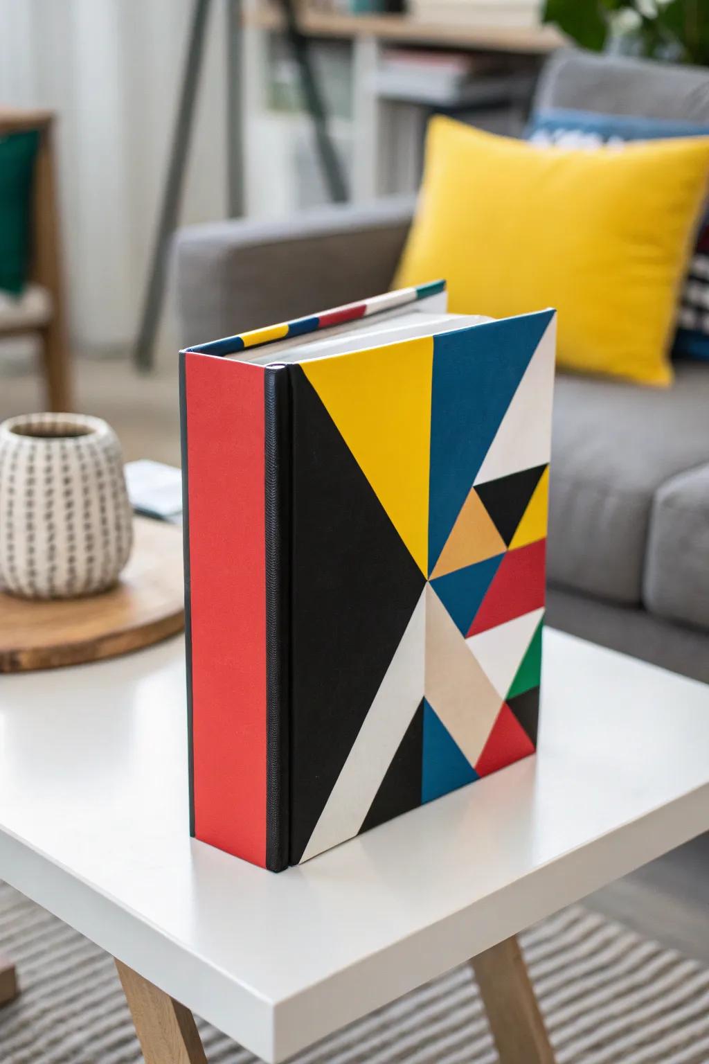 A modern geometric book box for contemporary decor.